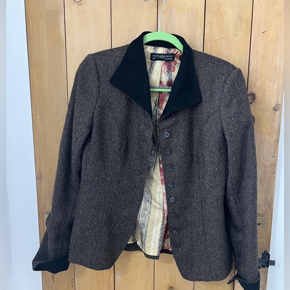 Peruvian Connection Matching Brown Wool Skirt And… - image 2